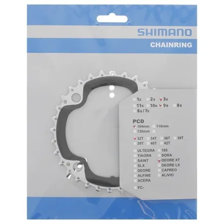 Kettingblad 32T Shimano Deore XT FC-M770 Triple 9sp BCD104 zwart