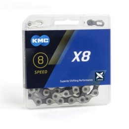 KMC Ketting X8 silver grijs half vernikkeld  7 8 speed