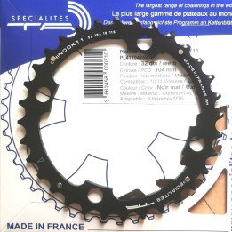 Kettingblad 32T 11 speed Shimano SRAM FSA BCD104 mat zwart Chinook - TA-Specialities