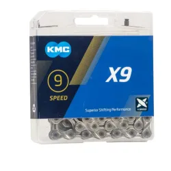 9 speed ketting KMC X9 zilver