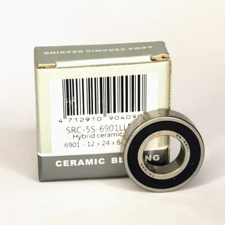 Keramische hybride wiellager 12 x 24 x 6 mm 6901 LLB ABEC 5 Ceramic bearing