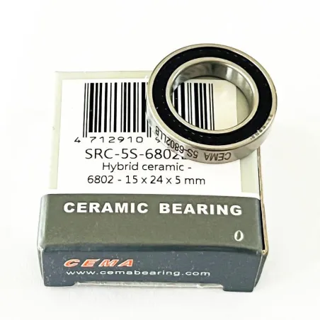 kogellager Ø 15 x 24 x 5mm 6802  keramisch hybride LLB   Cema Bearing