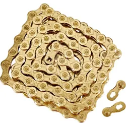 12 speed ketting KMC X12 zilver 128 schak goud