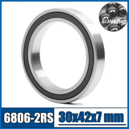 hybride ceramisch trapaslager 30 x 42 x 7 dubbel afgedicht 6806 HC ABEC 3| Fushi bearing