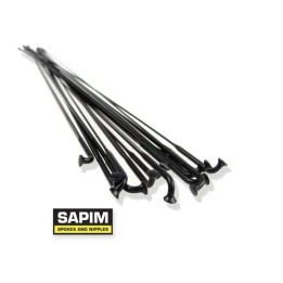 zwarte fiets spaak gebogen kop Sapim race double butted J-bend 2-1,8mm